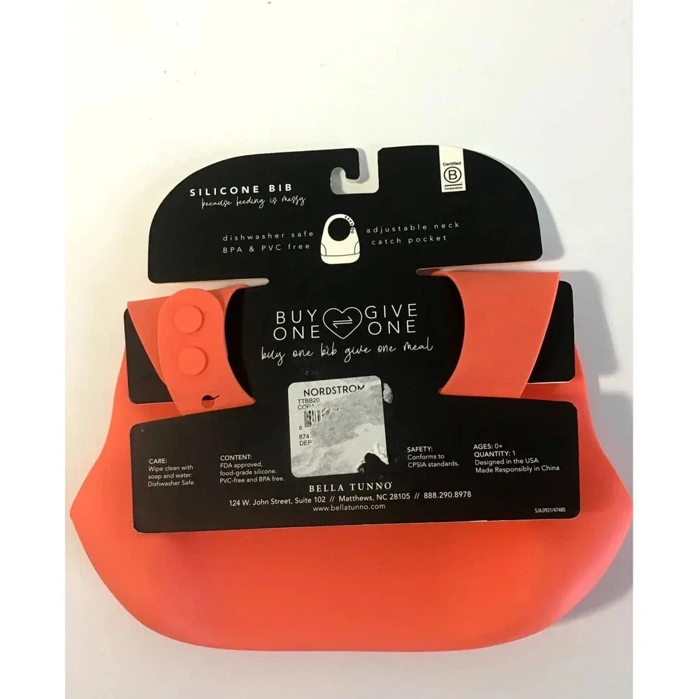 Tunno Totos Silicone Bib for Girls Adjustable neck & Catch pocket